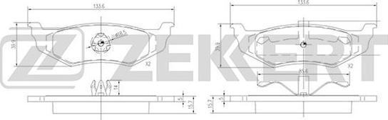 Zekkert BS-1339 - Kit de plaquettes de frein, frein à disque cwaw.fr