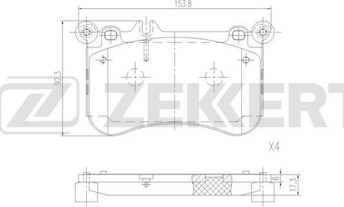 Zekkert BS-1338 - Kit de plaquettes de frein, frein à disque cwaw.fr