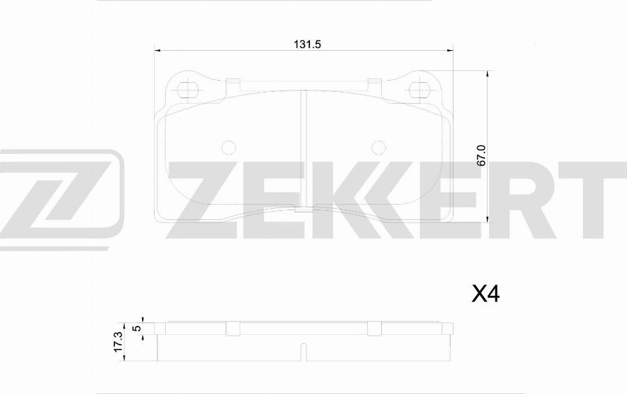 Zekkert BS-1337 - Kit de plaquettes de frein, frein à disque cwaw.fr