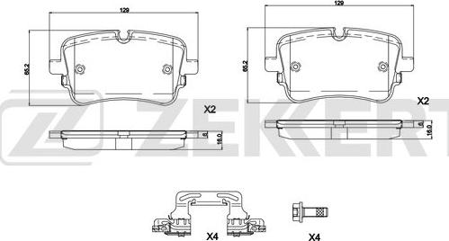 Zekkert BS-1329 - Kit de plaquettes de frein, frein à disque cwaw.fr