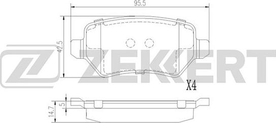 Zekkert BS-1379 - Kit de plaquettes de frein, frein à disque cwaw.fr