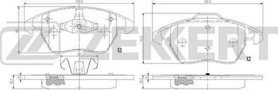 Zekkert BS-1375 - Kit de plaquettes de frein, frein à disque cwaw.fr