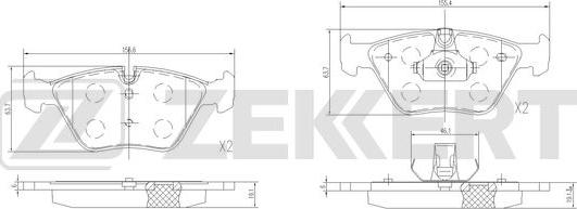 Zekkert BS-1370 - Kit de plaquettes de frein, frein à disque cwaw.fr