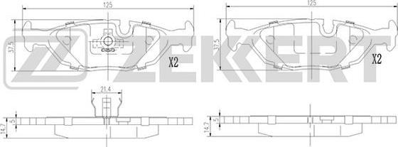 Zekkert BS-1371 - Kit de plaquettes de frein, frein à disque cwaw.fr