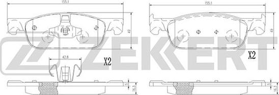 Zekkert BS-1378 - Kit de plaquettes de frein, frein à disque cwaw.fr