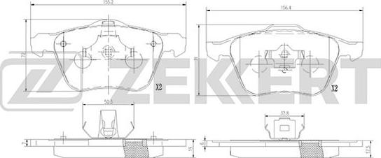 Zekkert BS-1372 - Kit de plaquettes de frein, frein à disque cwaw.fr