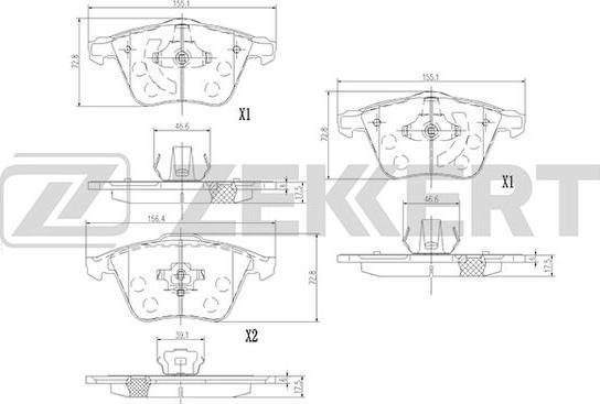 Zekkert BS-1377 - Kit de plaquettes de frein, frein à disque cwaw.fr