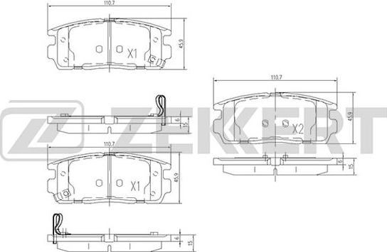 Zekkert BS-1299 - Kit de plaquettes de frein, frein à disque cwaw.fr