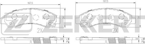 Zekkert BS-1244 - Kit de plaquettes de frein, frein à disque cwaw.fr