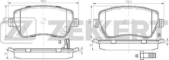 Zekkert BS-1248 - Kit de plaquettes de frein, frein à disque cwaw.fr