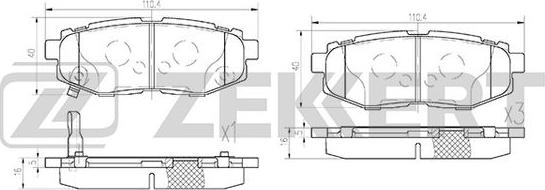 Zekkert BS-1247 - Kit de plaquettes de frein, frein à disque cwaw.fr