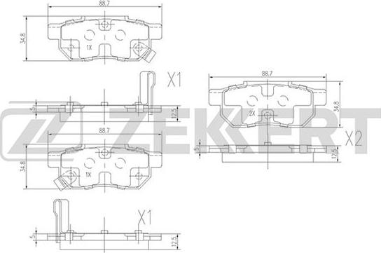 Zekkert BS-1259 - Kit de plaquettes de frein, frein à disque cwaw.fr