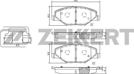 Zekkert BS-1251 - Kit de plaquettes de frein, frein à disque cwaw.fr