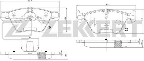 Zekkert BS-1252 - Kit de plaquettes de frein, frein à disque cwaw.fr