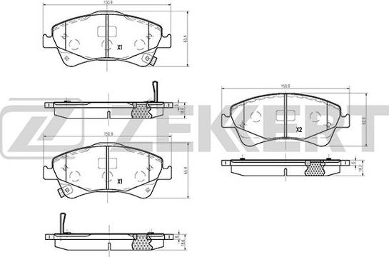 Zekkert BS-1263 - Kit de plaquettes de frein, frein à disque cwaw.fr