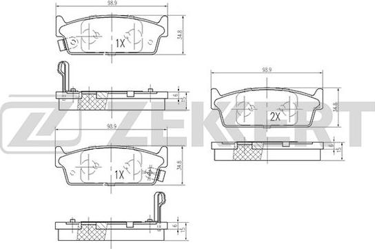 Zekkert BS-1262 - Kit de plaquettes de frein, frein à disque cwaw.fr