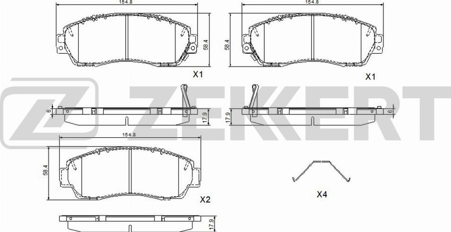 Zekkert BS-1202 - Kit de plaquettes de frein, frein à disque cwaw.fr