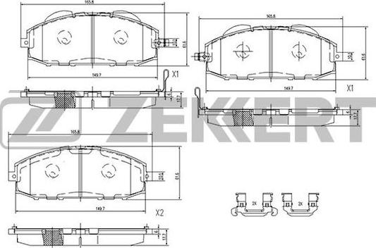 Zekkert BS-1219 - Kit de plaquettes de frein, frein à disque cwaw.fr