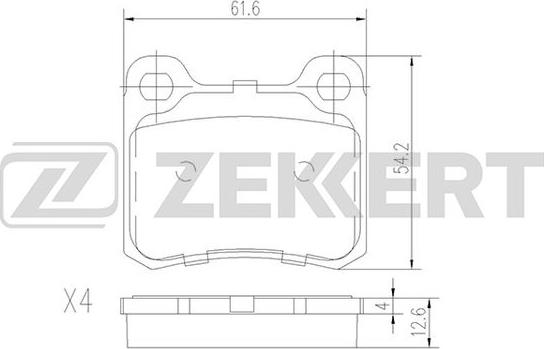 Zekkert BS-1215 - Kit de plaquettes de frein, frein à disque cwaw.fr