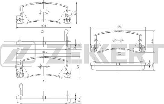 Zekkert BS-1216 - Kit de plaquettes de frein, frein à disque cwaw.fr