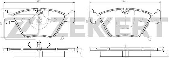 Zekkert BS-1210 - Kit de plaquettes de frein, frein à disque cwaw.fr