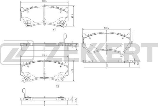 Zekkert BS-1217 - Kit de plaquettes de frein, frein à disque cwaw.fr