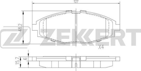 Zekkert BS-1285 - Kit de plaquettes de frein, frein à disque cwaw.fr