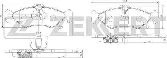 Zekkert BS-1280 - Kit de plaquettes de frein, frein à disque cwaw.fr