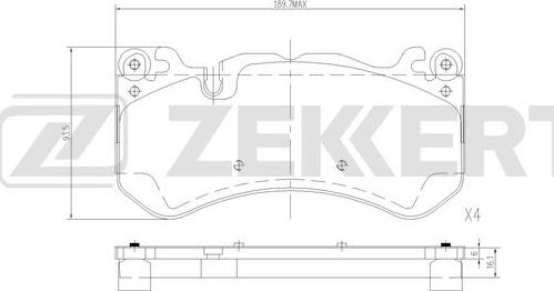 Zekkert BS-1287 - Kit de plaquettes de frein, frein à disque cwaw.fr