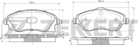 Zekkert BS-1234 - Kit de plaquettes de frein, frein à disque cwaw.fr