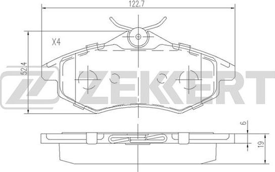 Zekkert BS-1235 - Kit de plaquettes de frein, frein à disque cwaw.fr