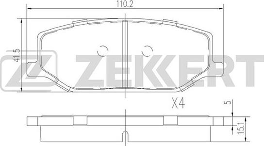 Zekkert BS-1231 - Kit de plaquettes de frein, frein à disque cwaw.fr