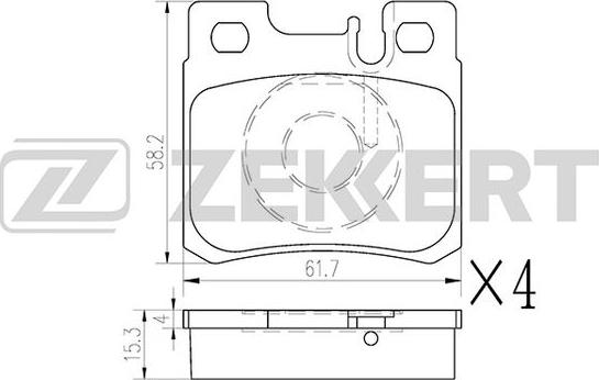 Zekkert BS-1233 - Kit de plaquettes de frein, frein à disque cwaw.fr