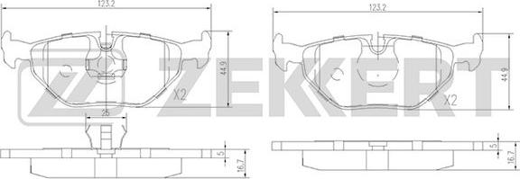 Zekkert BS-1232 - Kit de plaquettes de frein, frein à disque cwaw.fr