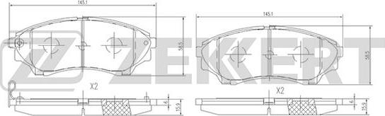 Zekkert BS-1225 - Kit de plaquettes de frein, frein à disque cwaw.fr