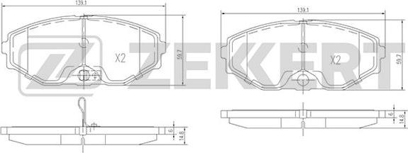 Zekkert BS-1220 - Kit de plaquettes de frein, frein à disque cwaw.fr