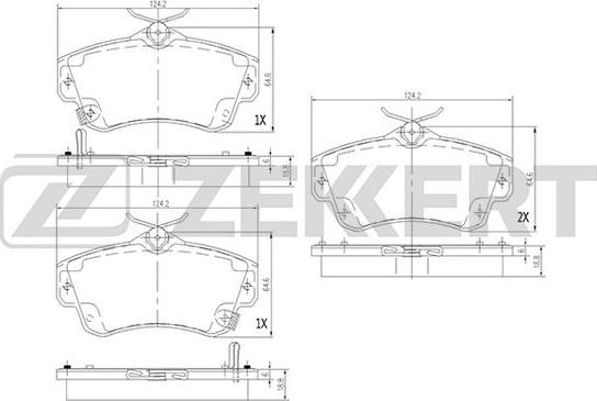 Zekkert BS-1279 - Kit de plaquettes de frein, frein à disque cwaw.fr