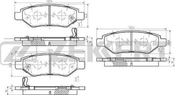 Zekkert BS-1274 - Kit de plaquettes de frein, frein à disque cwaw.fr