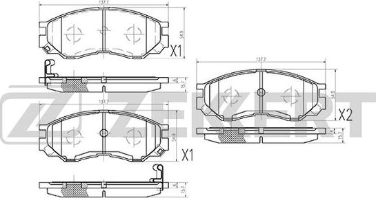 Zekkert BS-1270 - Kit de plaquettes de frein, frein à disque cwaw.fr