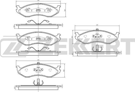 Zekkert BS-1271 - Kit de plaquettes de frein, frein à disque cwaw.fr