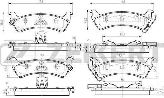 Zekkert BS-1273 - Kit de plaquettes de frein, frein à disque cwaw.fr