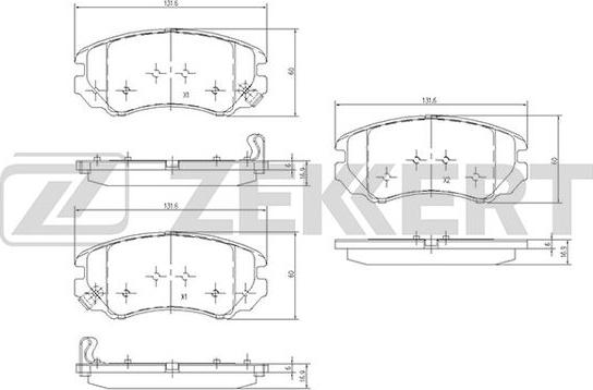 Zekkert BS-1799 - Kit de plaquettes de frein, frein à disque cwaw.fr