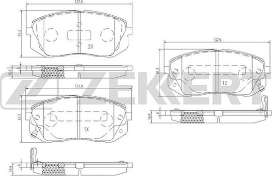 Zekkert BS-1791 - Kit de plaquettes de frein, frein à disque cwaw.fr