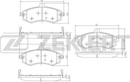 Zekkert BS-1798 - Kit de plaquettes de frein, frein à disque cwaw.fr