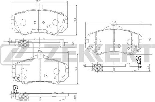 Zekkert BS-1797 - Kit de plaquettes de frein, frein à disque cwaw.fr