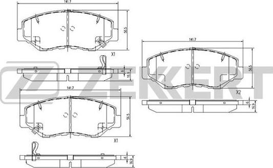 Zekkert BS-1744 - Kit de plaquettes de frein, frein à disque cwaw.fr