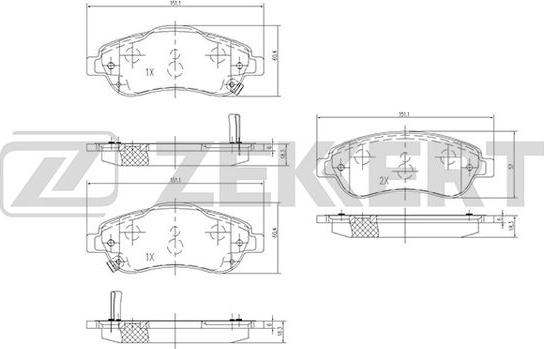 Zekkert BS-1753 - Kit de plaquettes de frein, frein à disque cwaw.fr