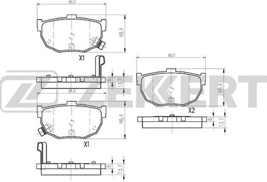 Zekkert BS-1766 - Kit de plaquettes de frein, frein à disque cwaw.fr