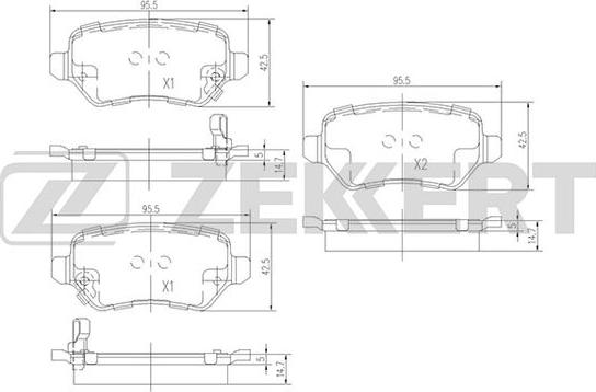 Zekkert BS-1761 - Kit de plaquettes de frein, frein à disque cwaw.fr