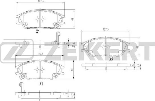 Zekkert BS-1705 - Kit de plaquettes de frein, frein à disque cwaw.fr